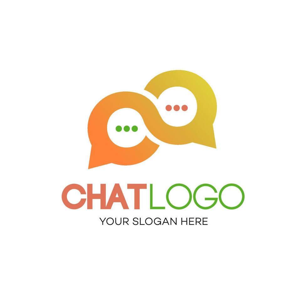 estilo degradado de logotipo de chat vector