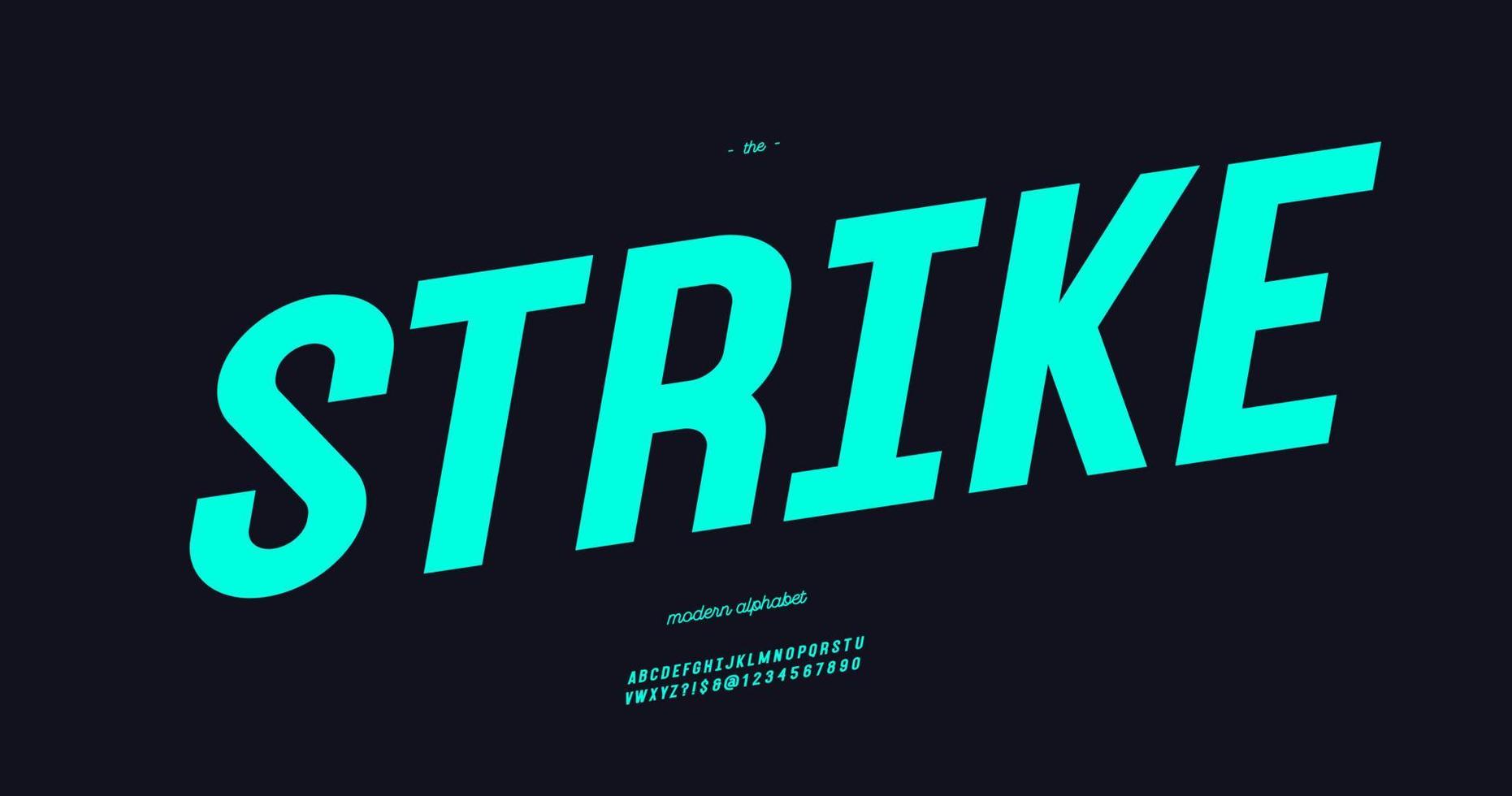 vector strike font estilo negrita tipografía moderna