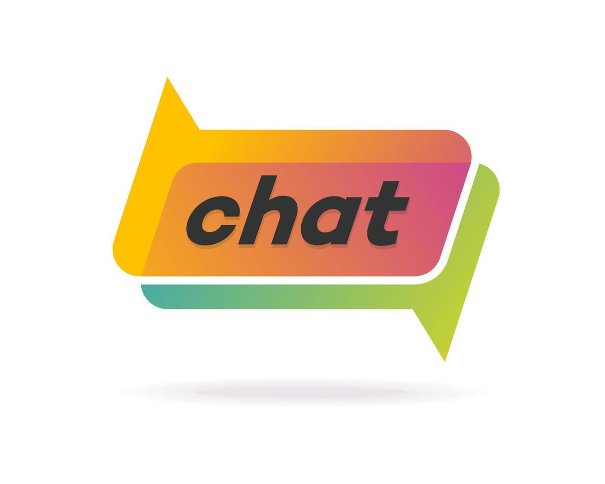 estilo degradado del logotipo de chat aislado en el fondo vector