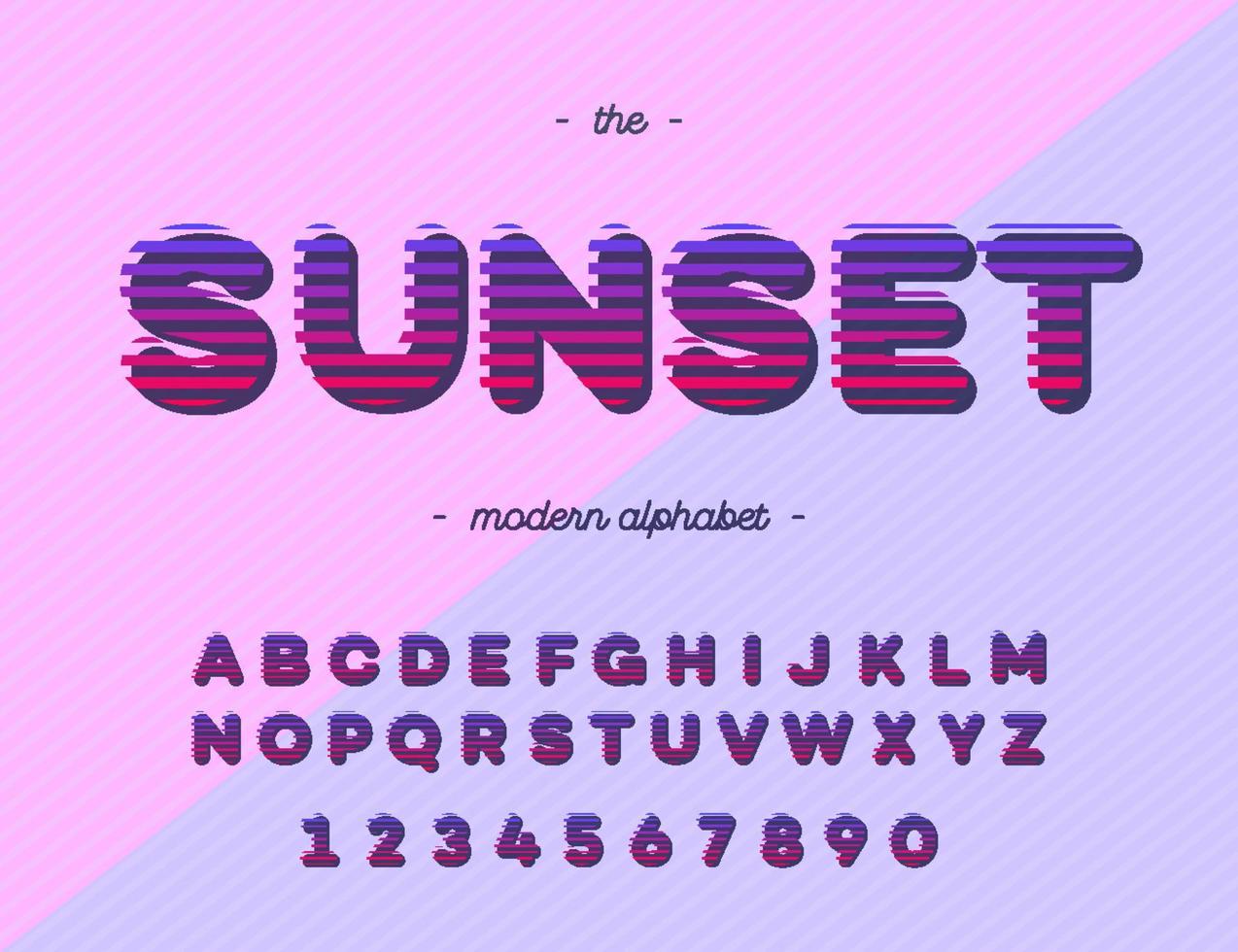 tipo de puesta de sol vectorial buena tipografía. fuente genial vector