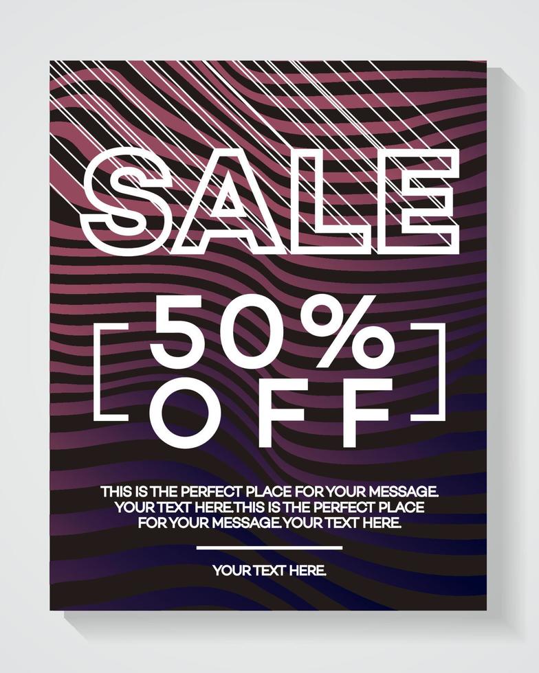 Sale cover design template set with abstract lines modern color gradient style vector