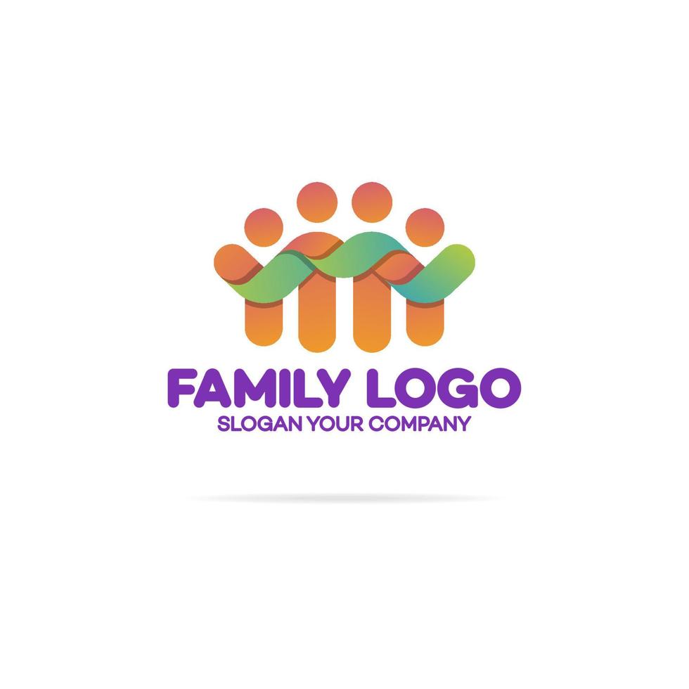 Family logo consisting of simple happy figures vector