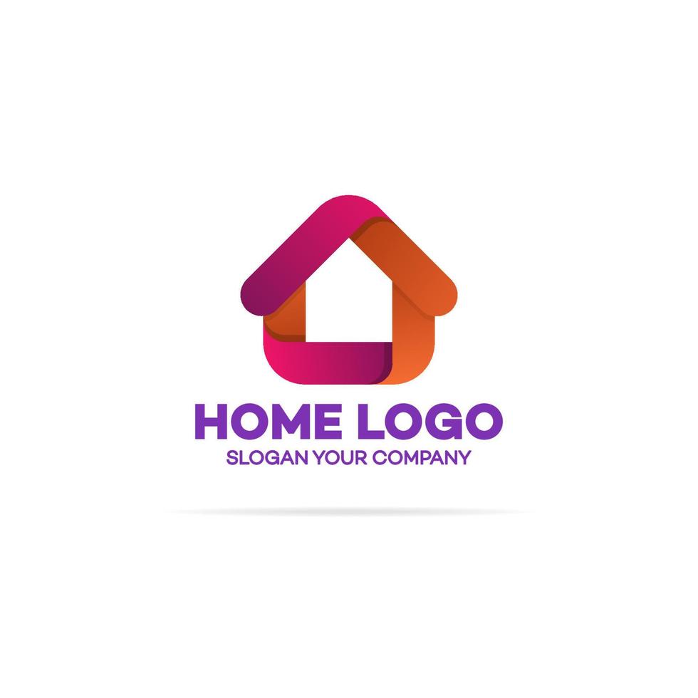 Home logo orange and red color vector