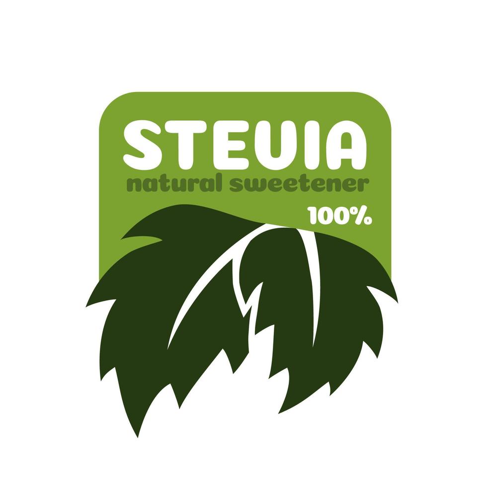 Stevia leaves vector symbol natural organic