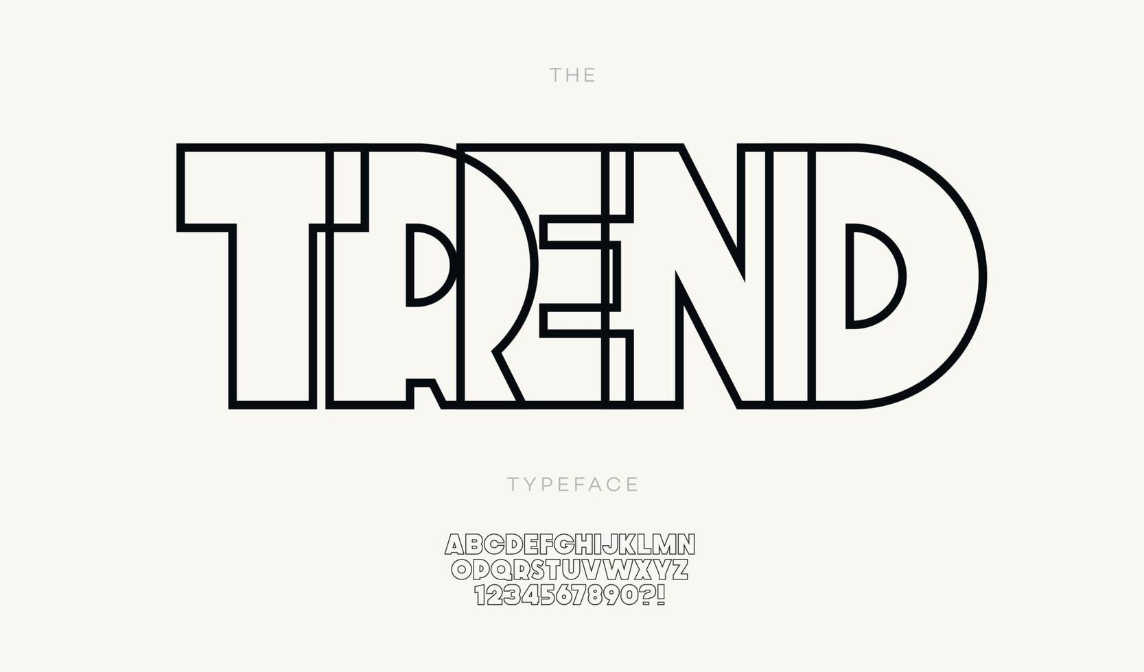 Vector trend font bold style trendy typography