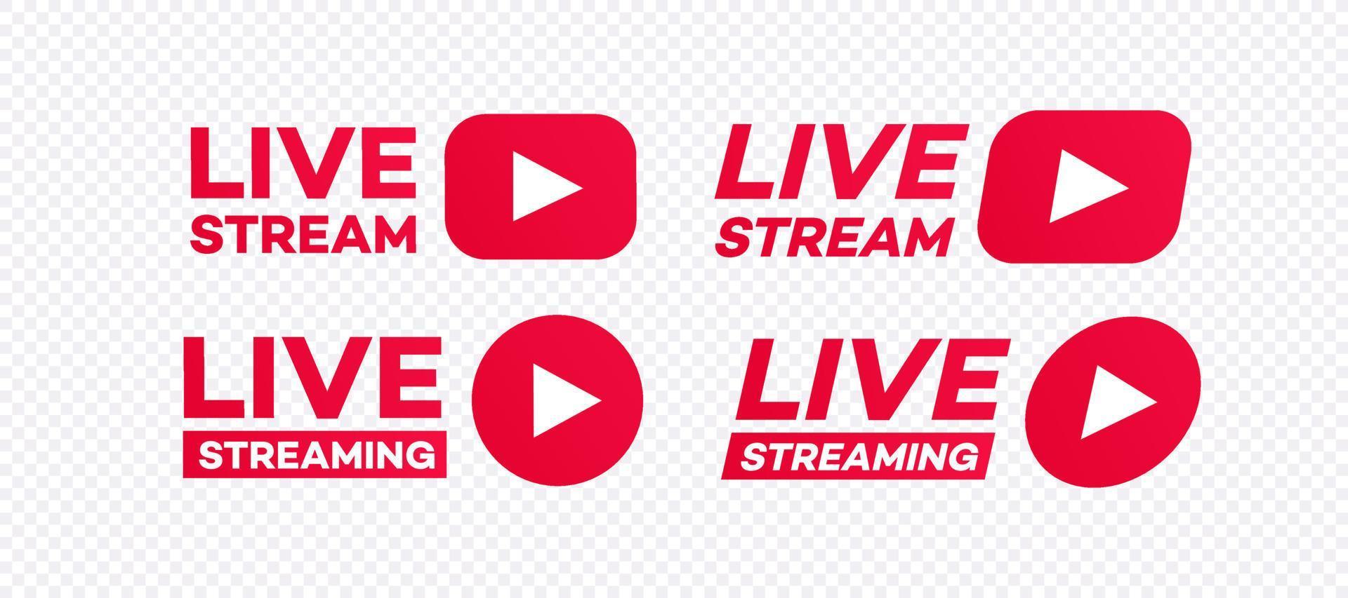 Live streaming icon set modern style vector