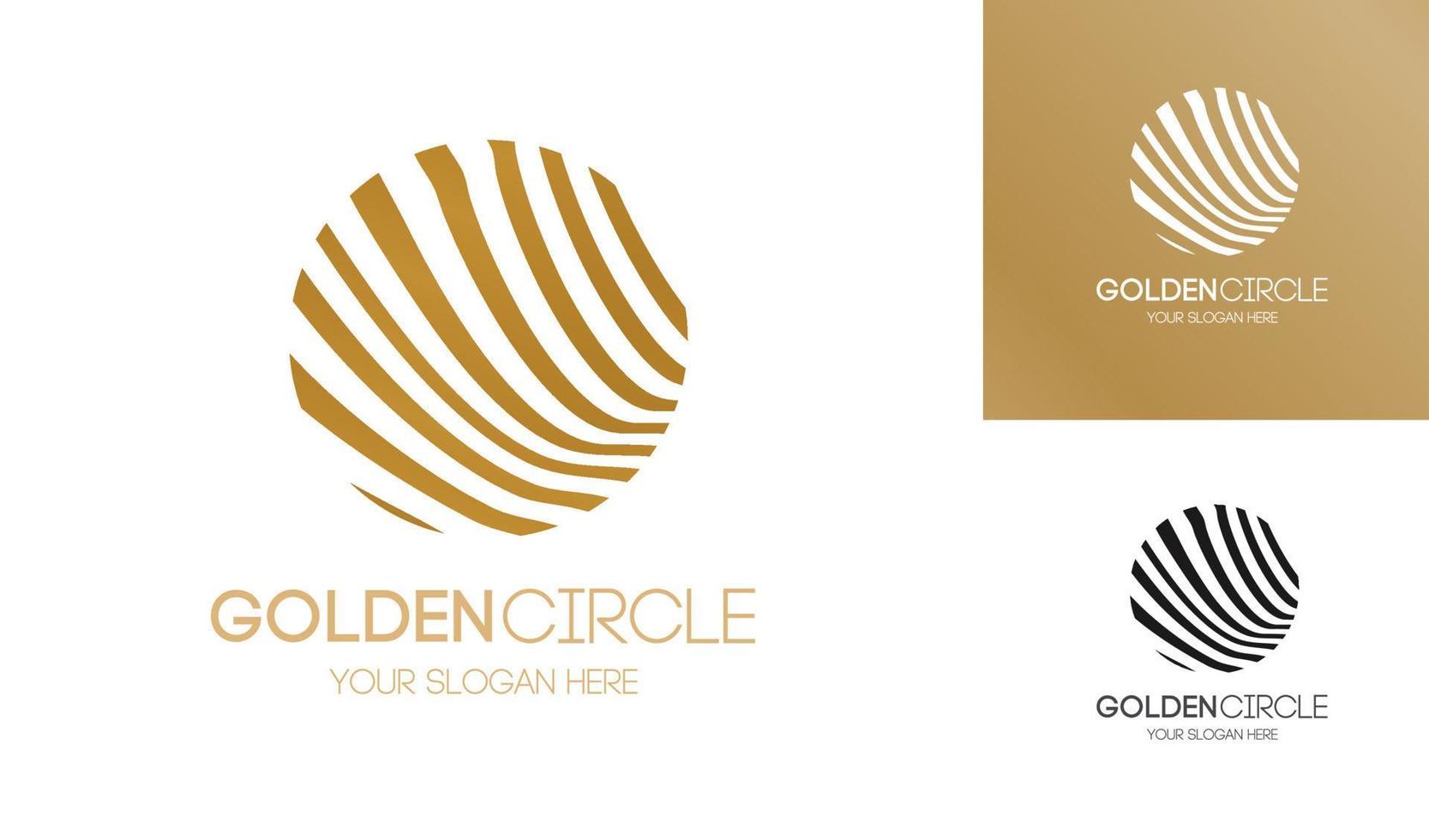 Golden circle logo abstract line style vector