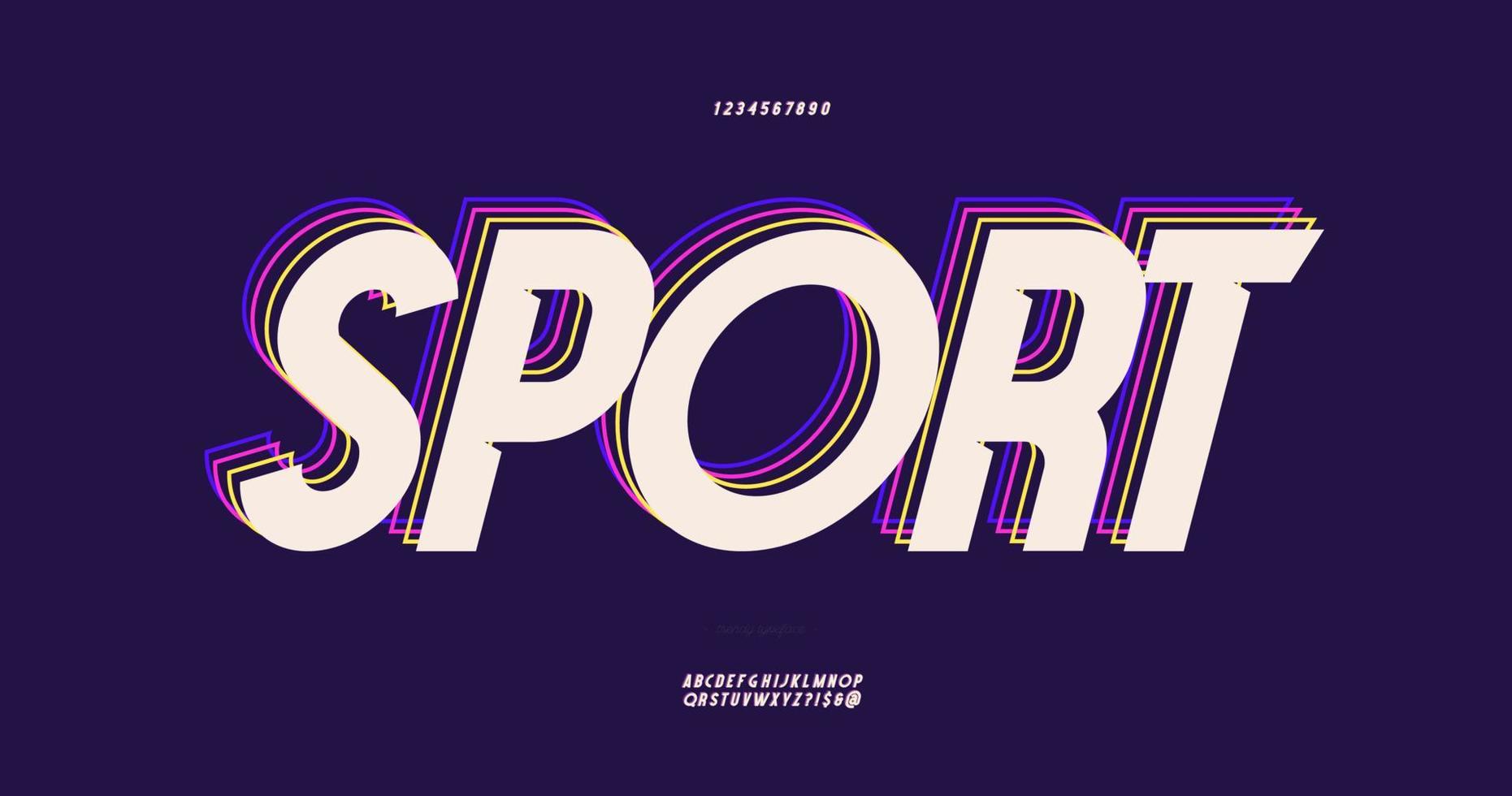 Vector sport font 3d bold style