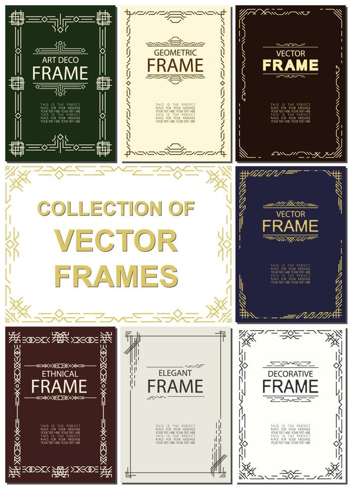 vector frame set art deco, geometric, ethnical style