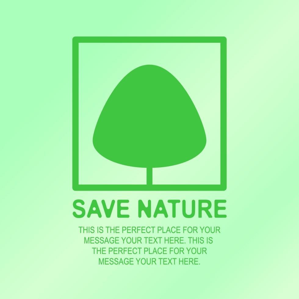 salvar la naturaleza banner con árbol para la empresa de ecología vector