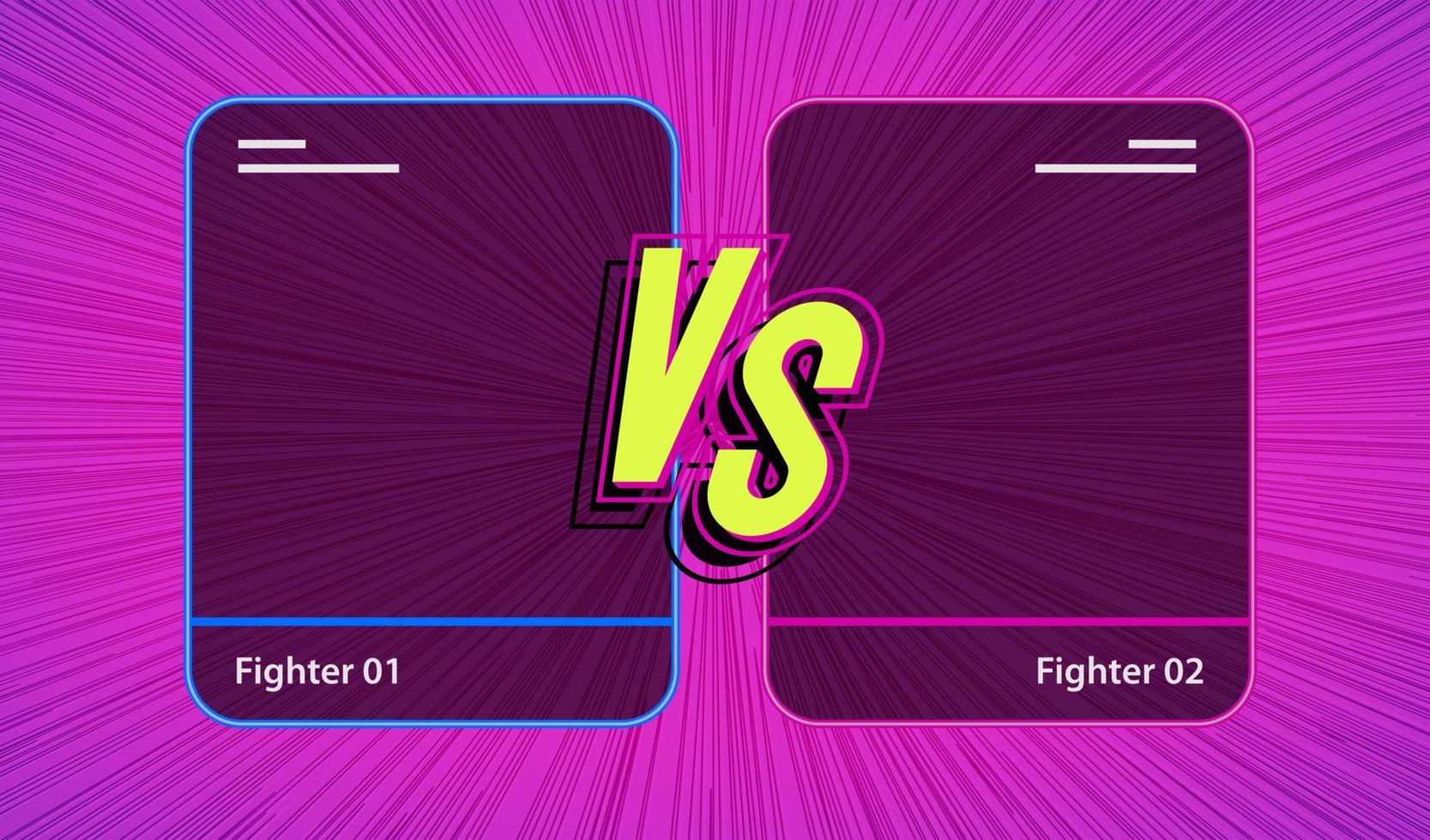 Versus neon style with frame and vs sign vector