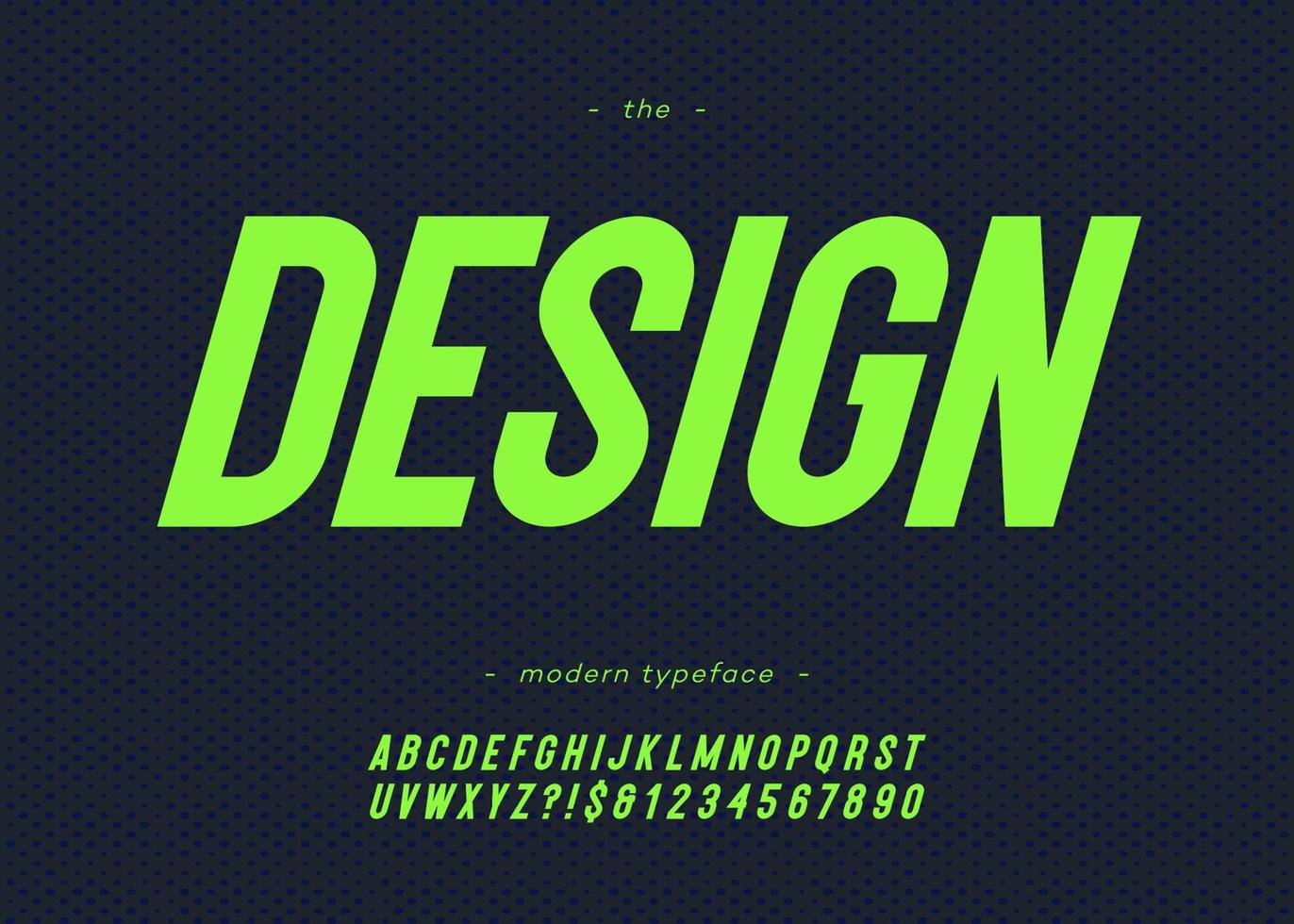 Vector design font bold slanted style