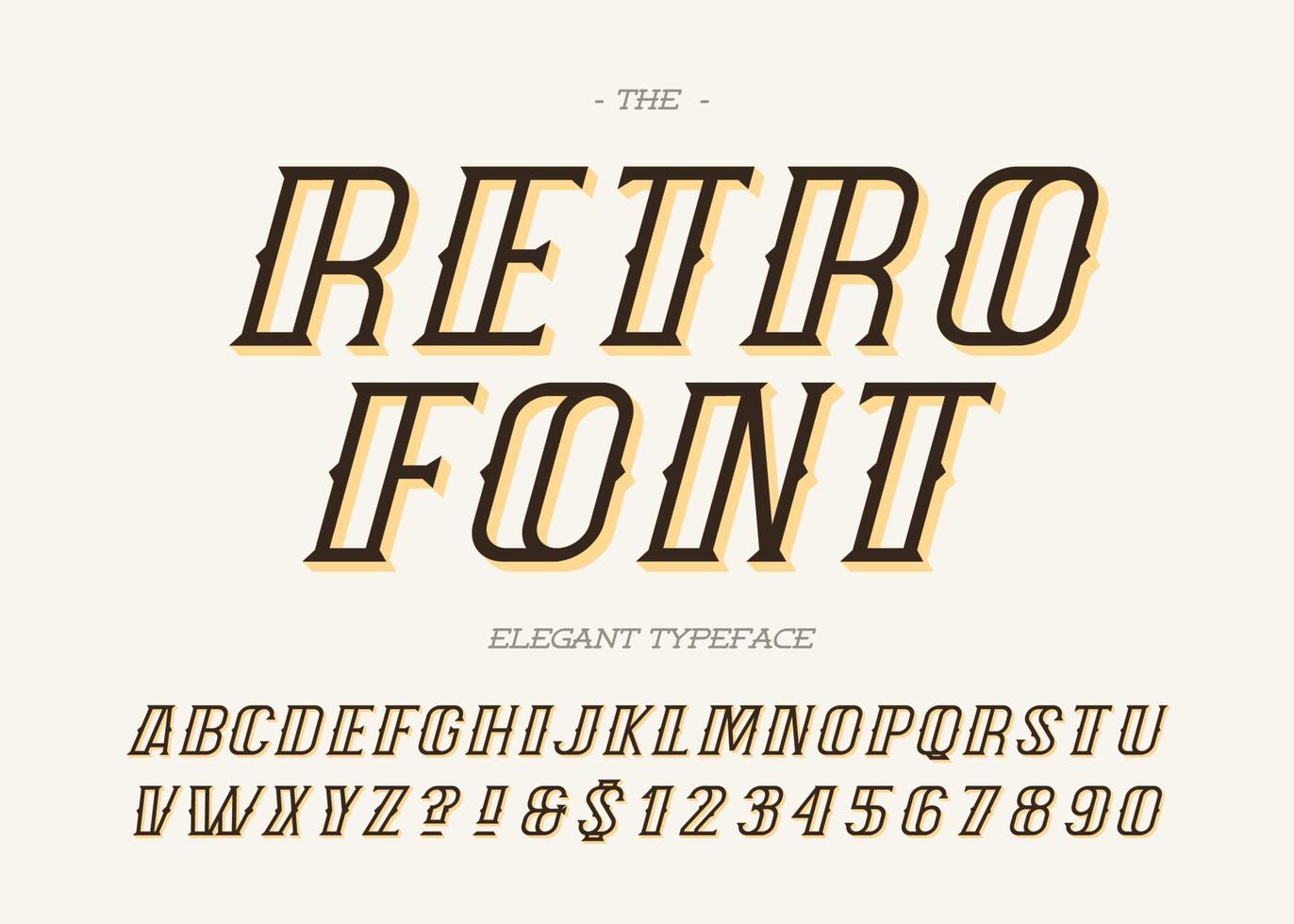 Retro font modern typography slanted style vector