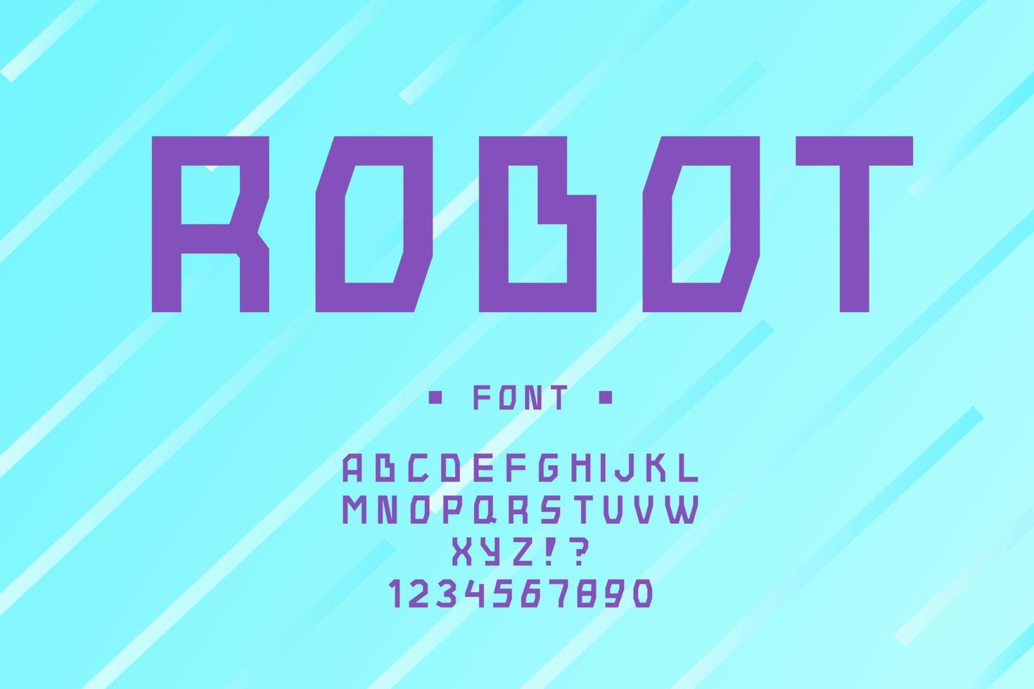 vector industrial technology robot font