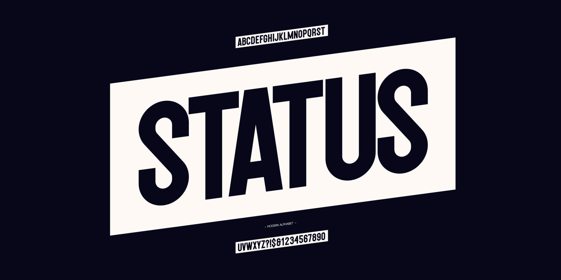 Vector status font modern typography