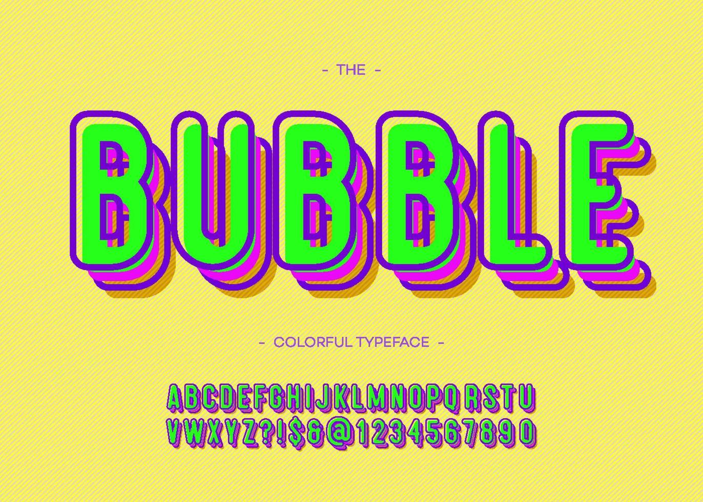 Vector bubble font trendy typography sans serif style