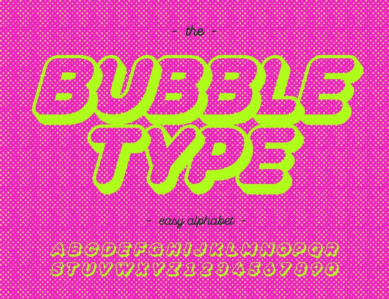 Bubble type modern typography on pink background vector