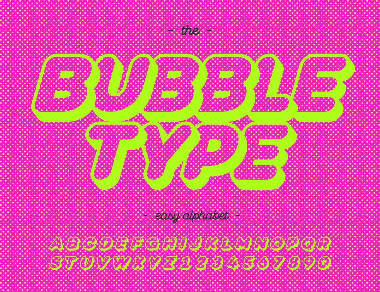 Bubble type modern typography on pink background vector