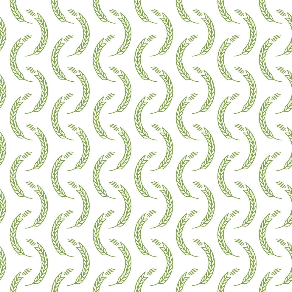 Ear seamless pattern green color on white background for decoration bakery market vector