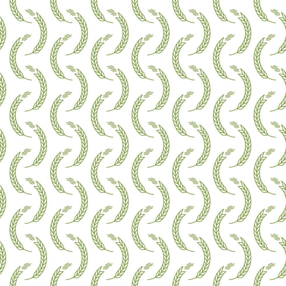 Ear seamless pattern green color on white background for decoration bakery market vector