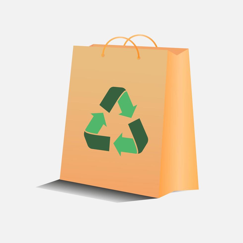 Vector eco shopping paper bag set