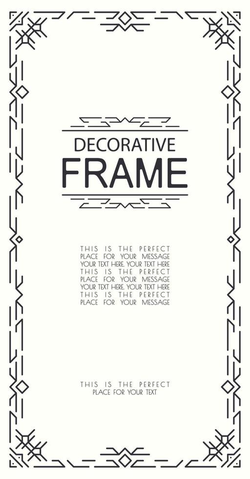 decorative geometric line frame vector