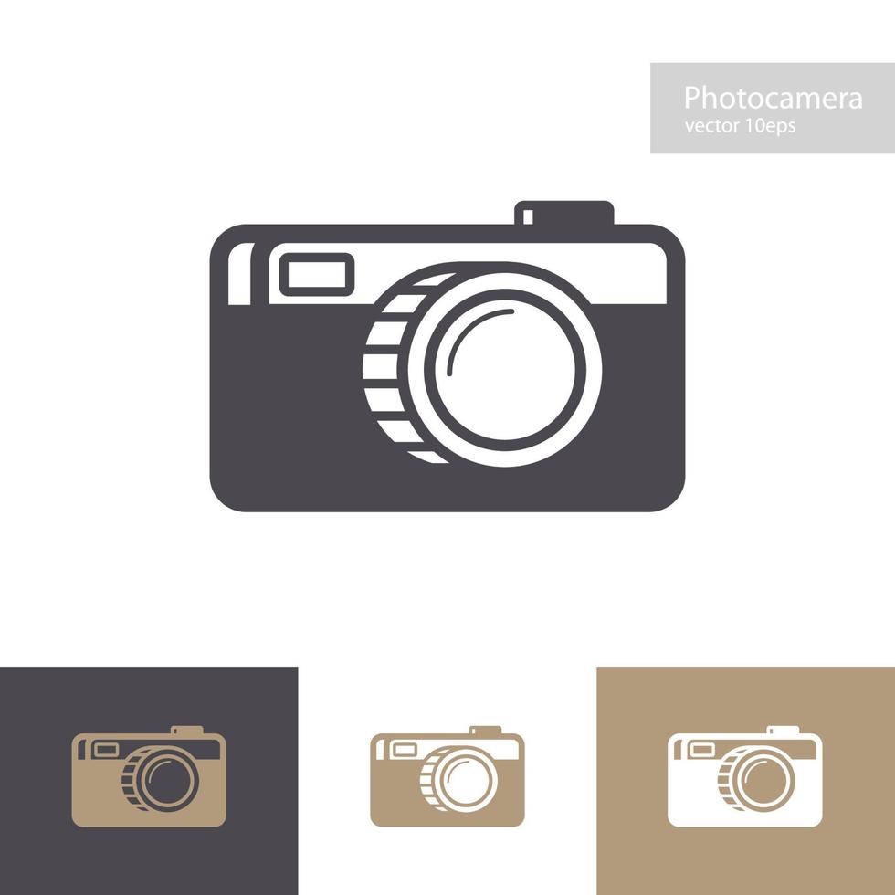 Vector photo camera icon set flat style