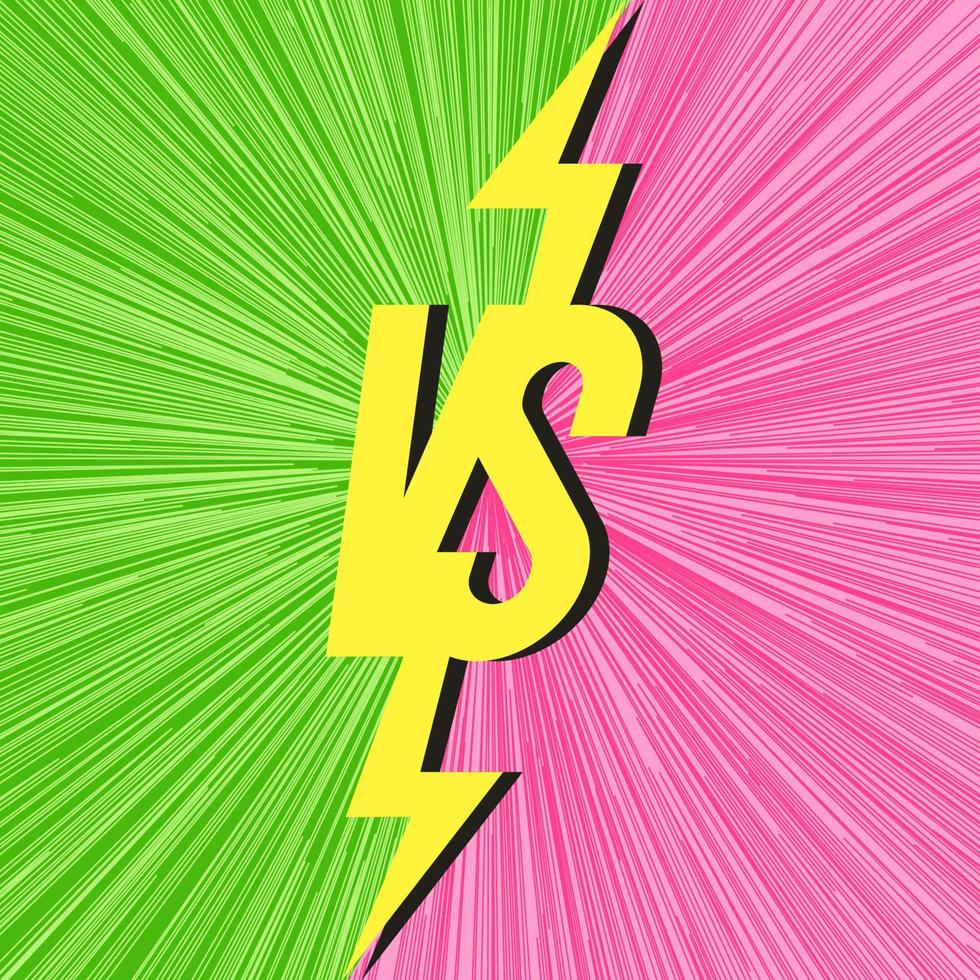 vector versus banner con signo vs