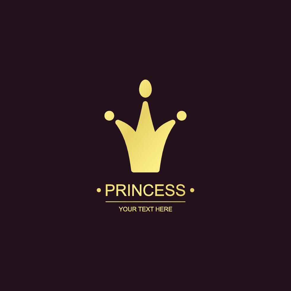 princess crown vector symbol gold style