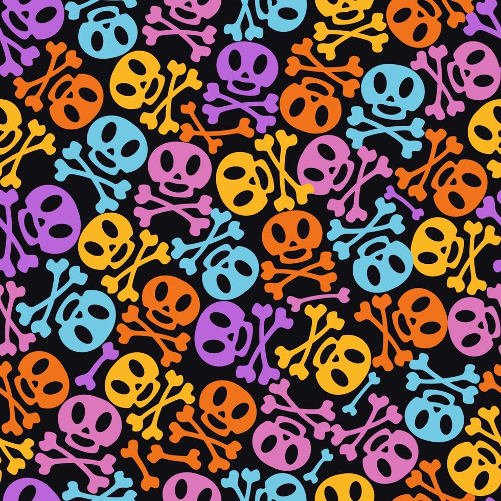 vector día de los muertos día de fiesta calaveras de azúcar patrón estilo colorido