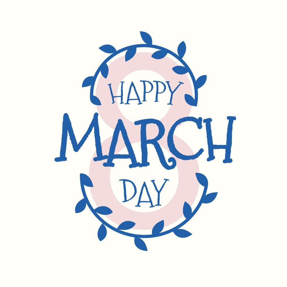 8 march day label in beautiful style vector