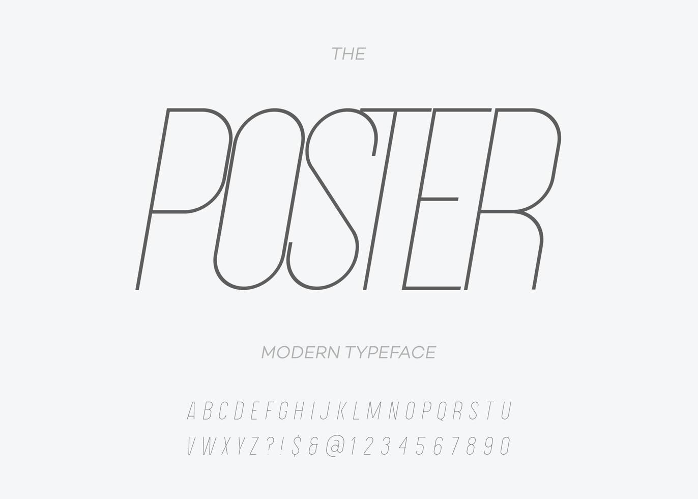 Vecto poster font slanted style modern typography vector