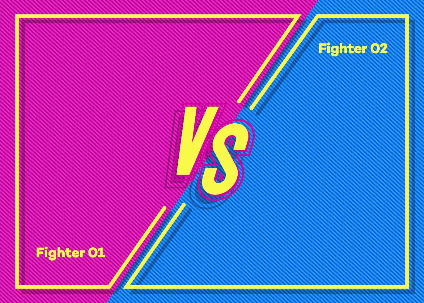 vector versus banner con signo vs