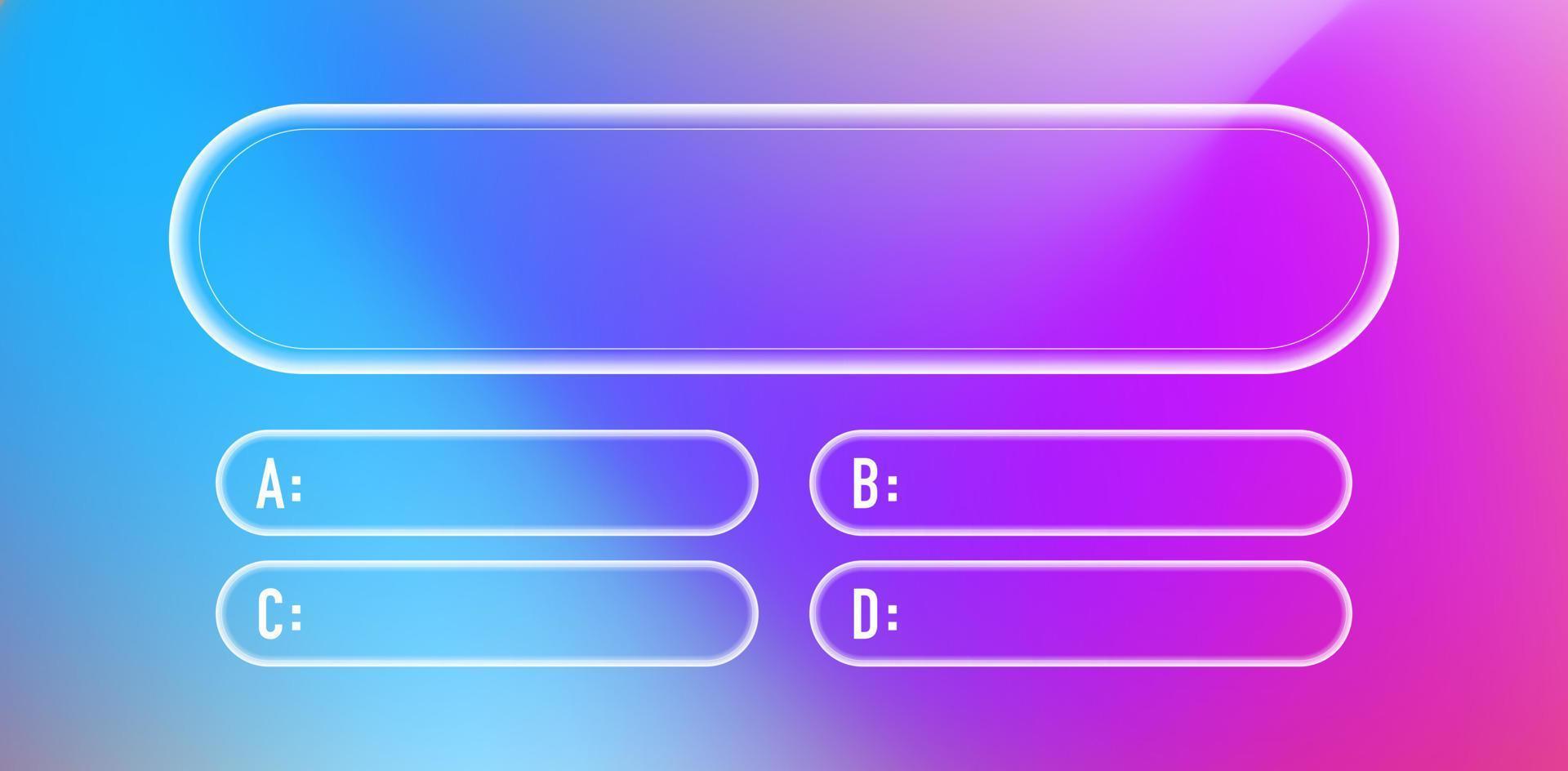 Question and answers neon style vector template
