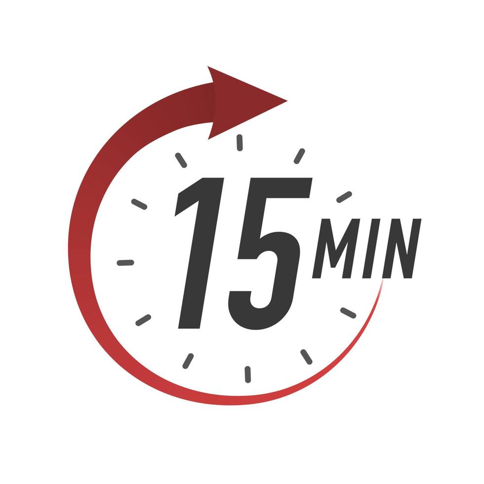 Icon 15 minutes timer color style vector