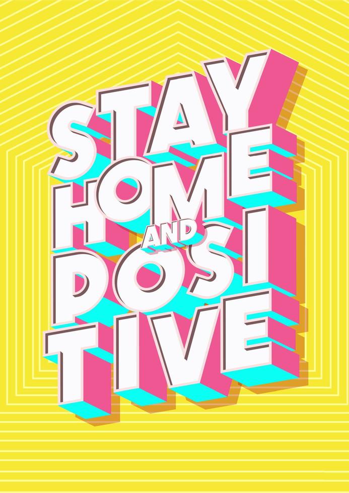 Stay home poster modern typography vector