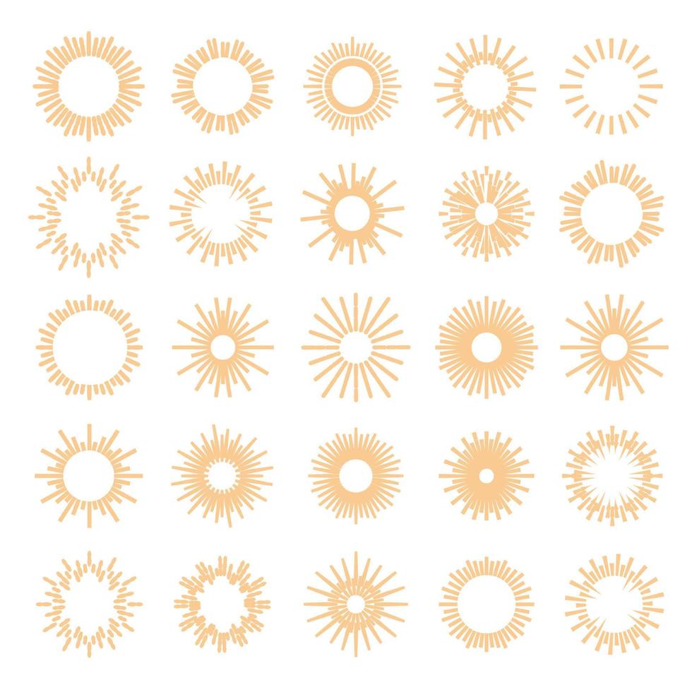 Vector sunburst set gold style