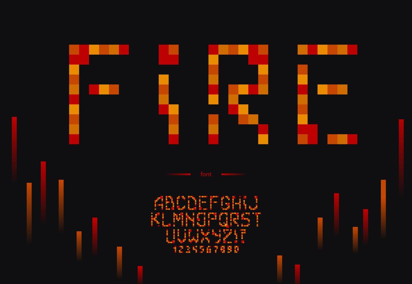 vector fire typeface modern typography