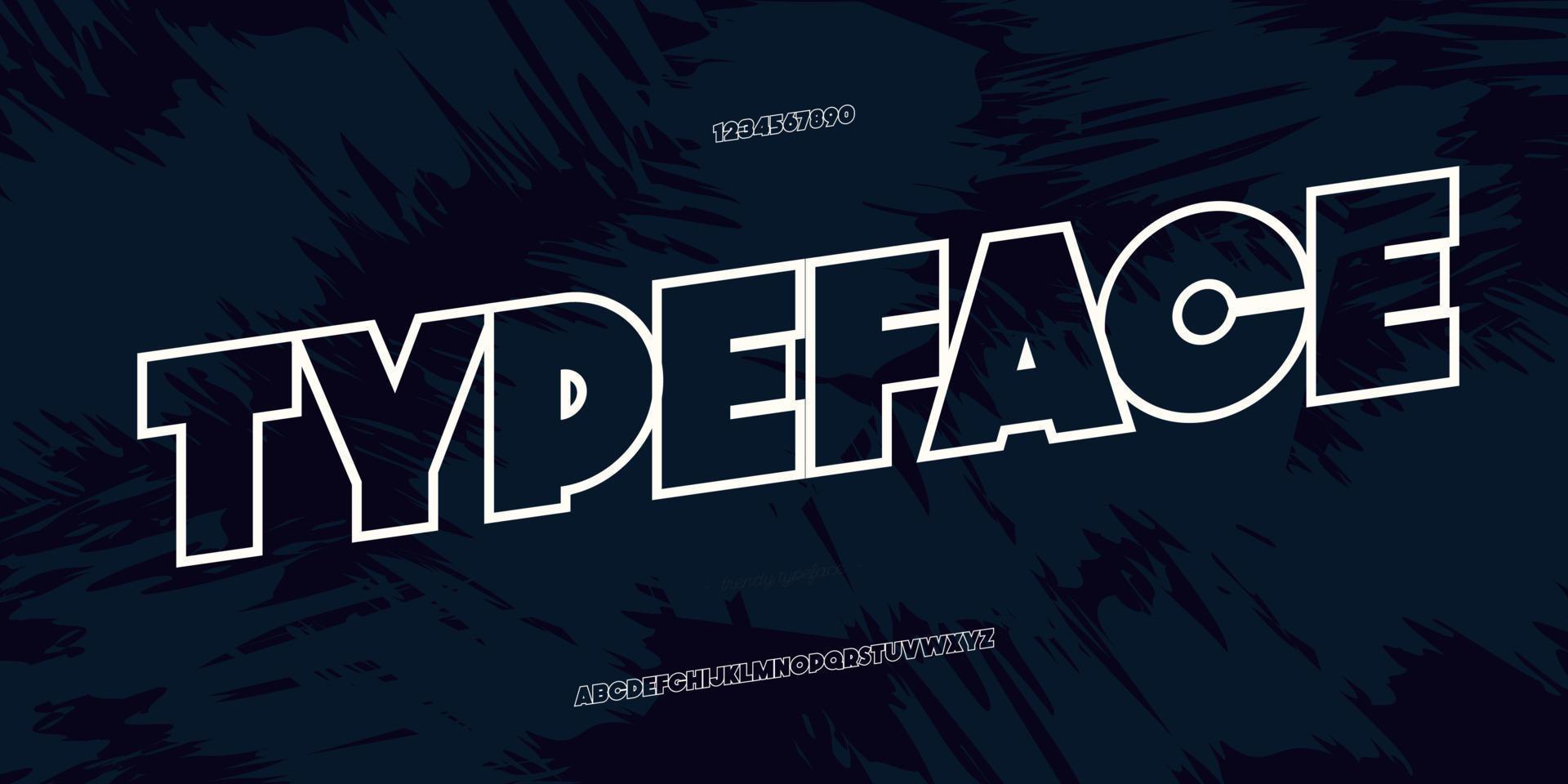 Vector font bold slanted style