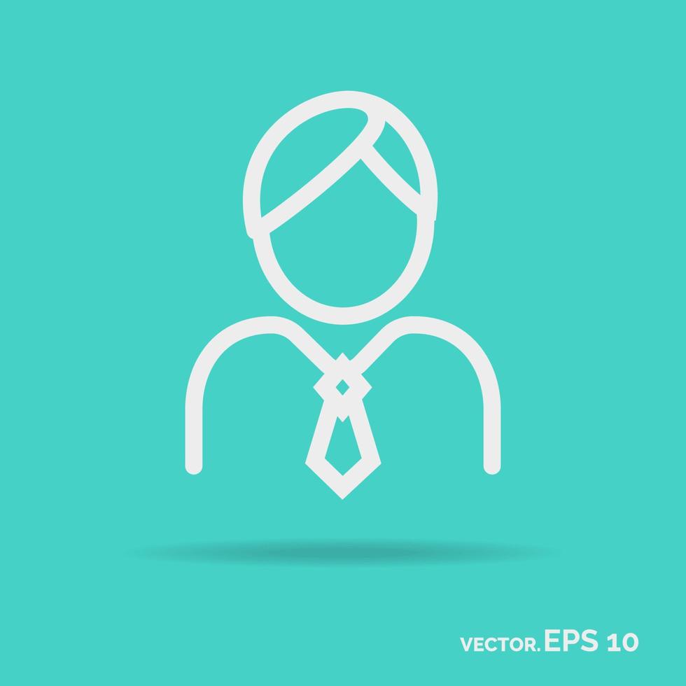Person outline icon white color vector