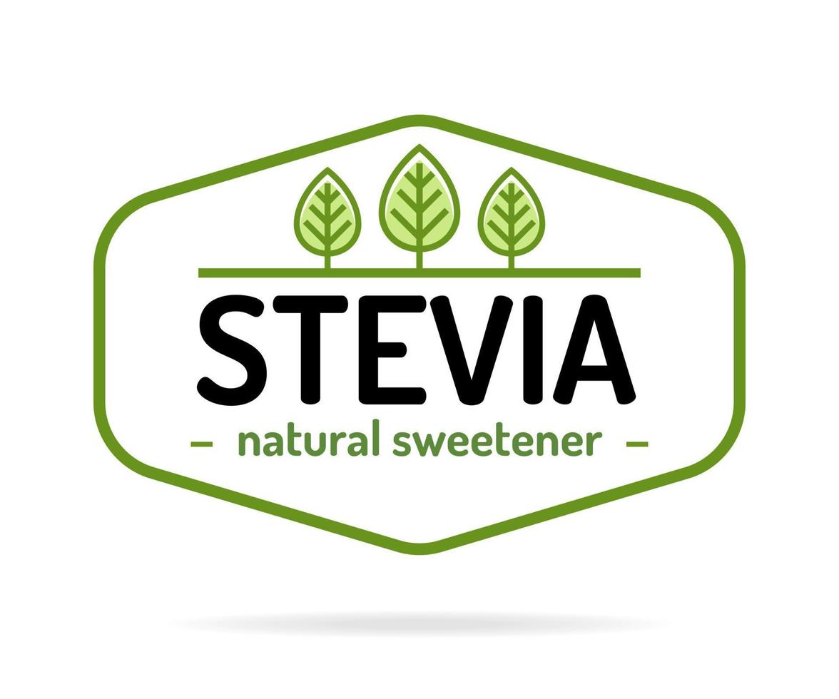 símbolo de hojas de edulcorante natural de stevia vector