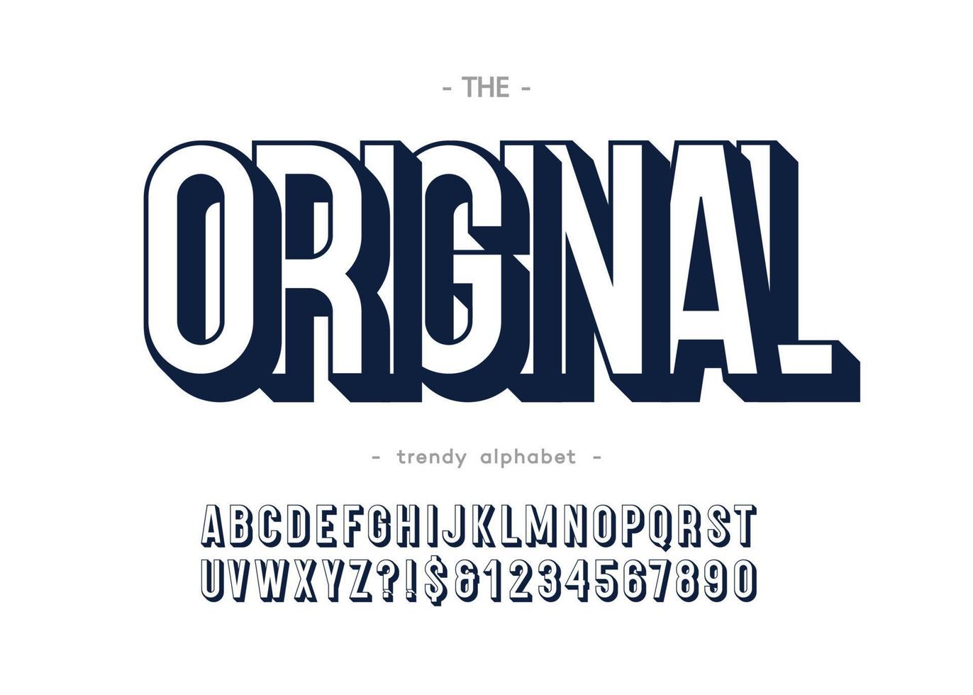Vector original trendy alphabet bold style
