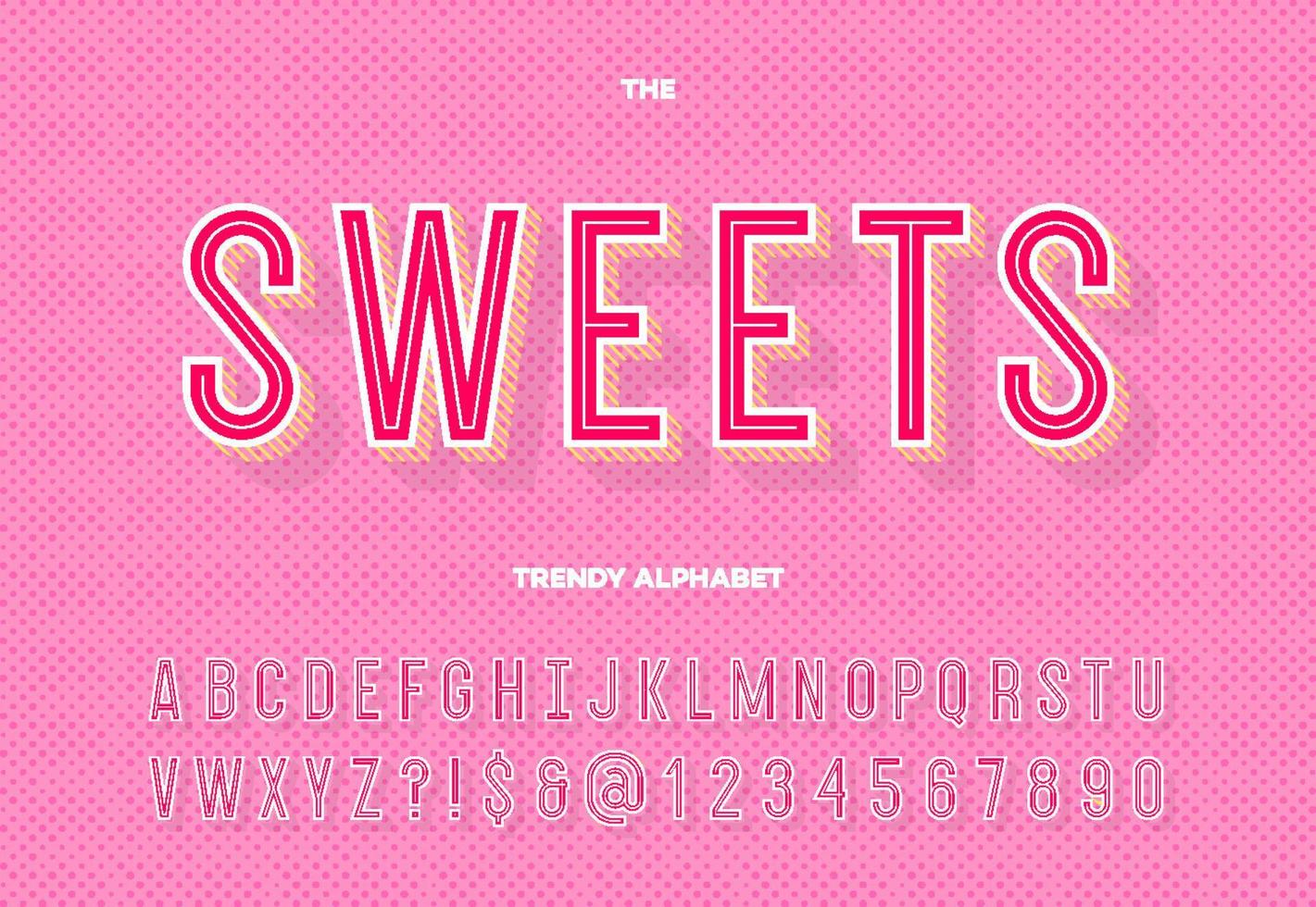 Sweets trendy alphabet vector
