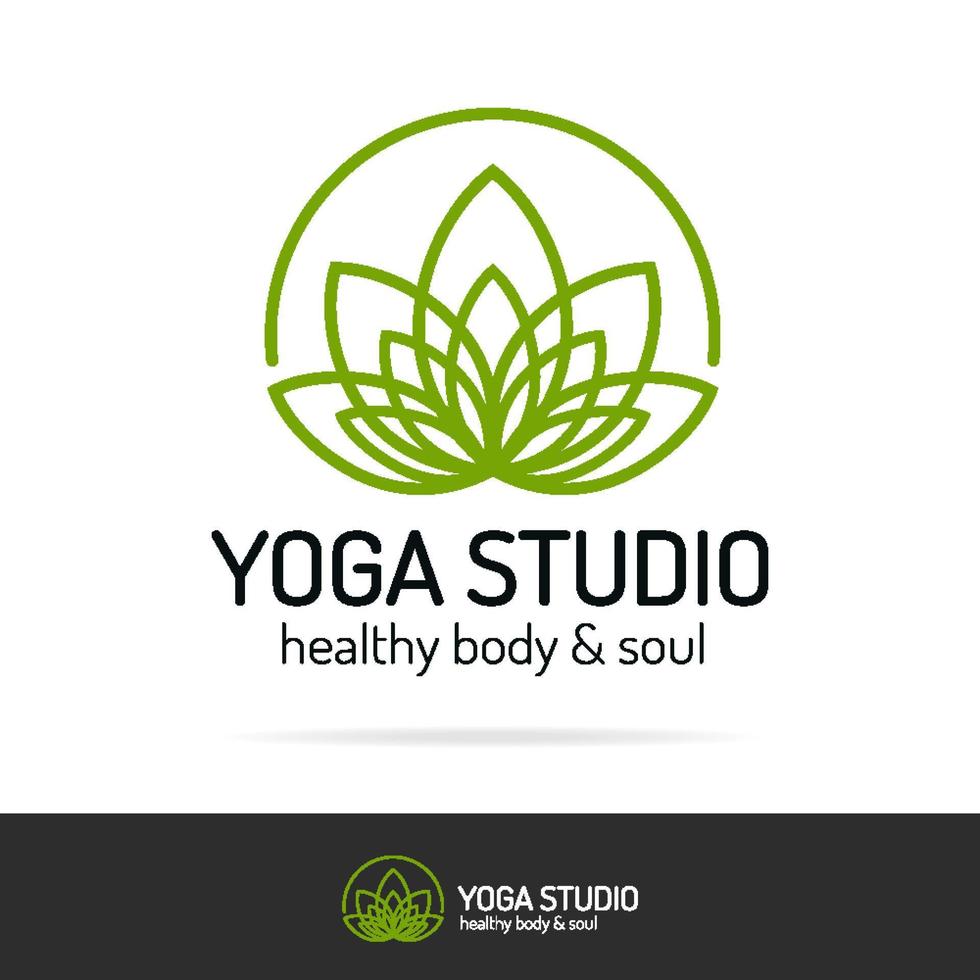 Yoga studio logo color vector