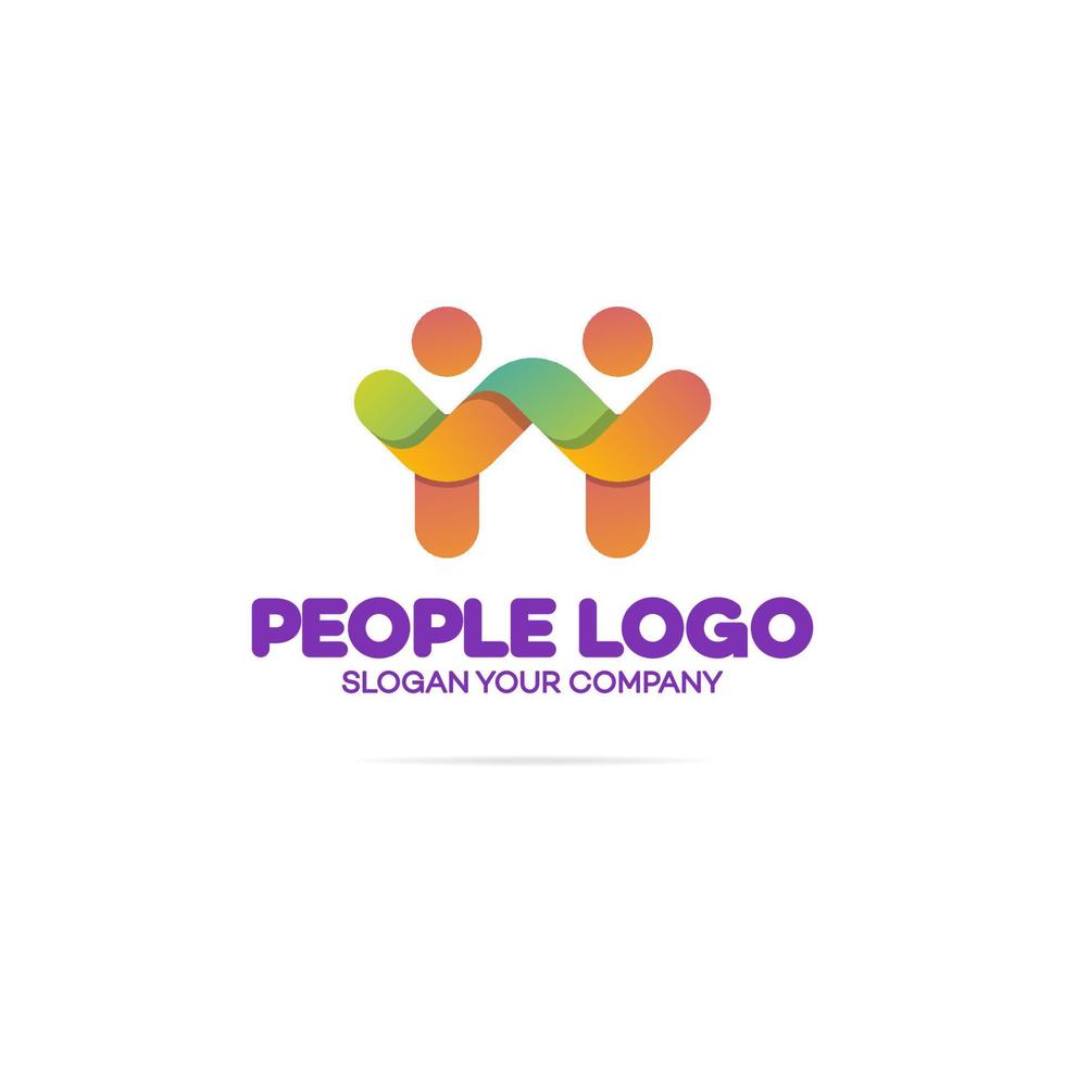 logotipo de la comunidad de apoyo que consta de dos personas vector