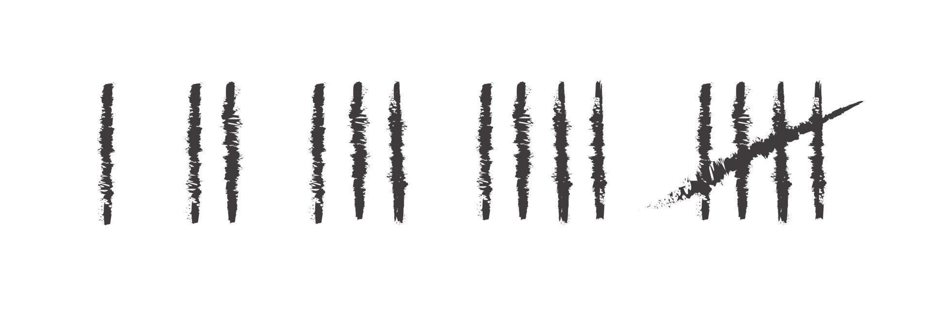 Tally marks prison wall vector