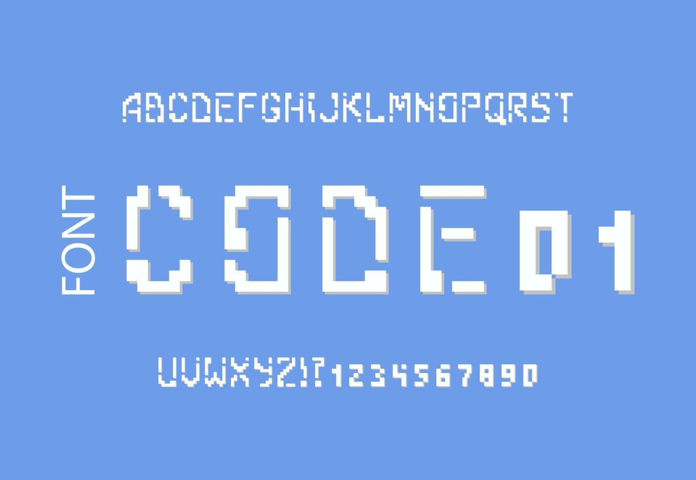 code font 3d bold style modern typography vector