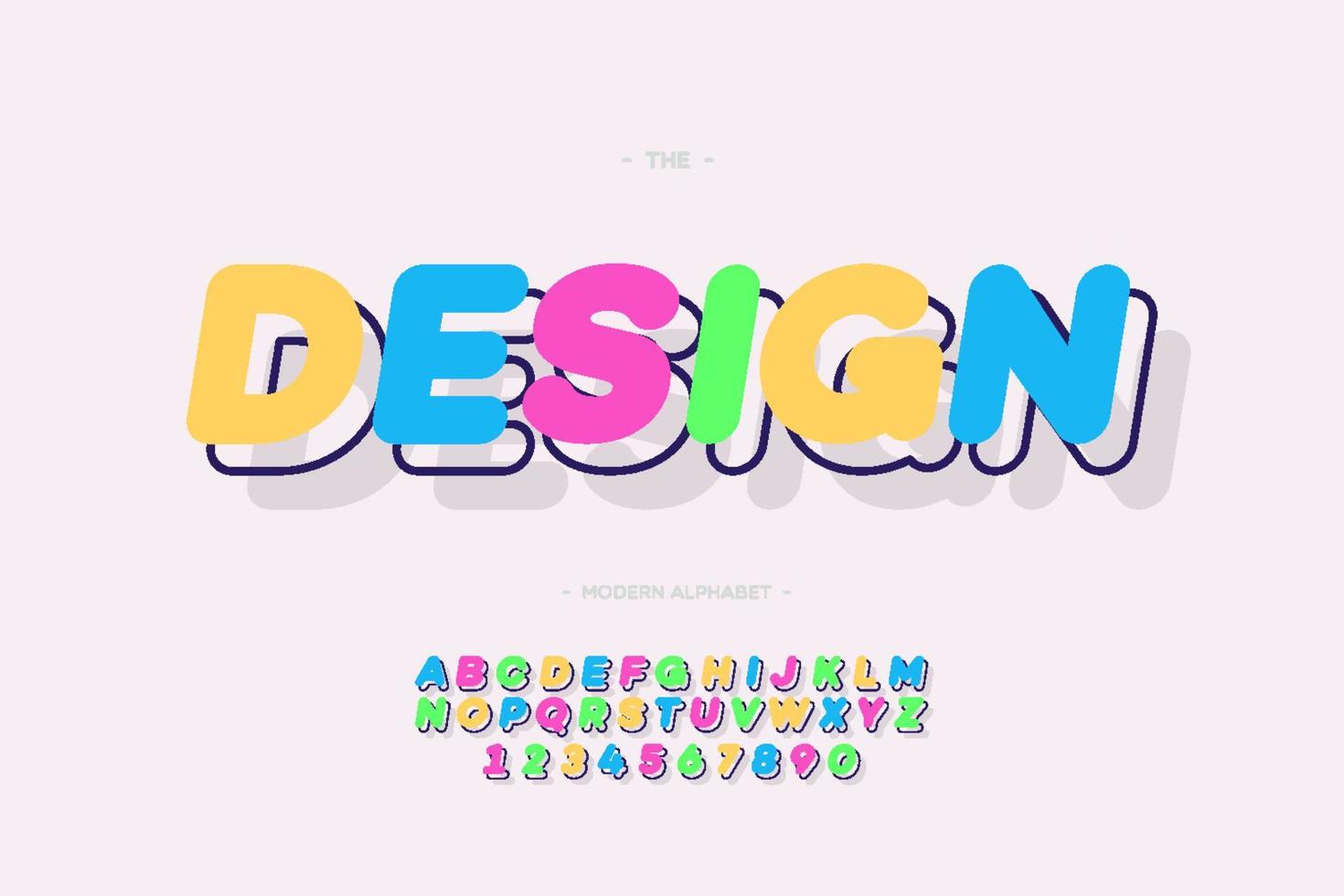 Vector design alphabet 3d bold slanted style