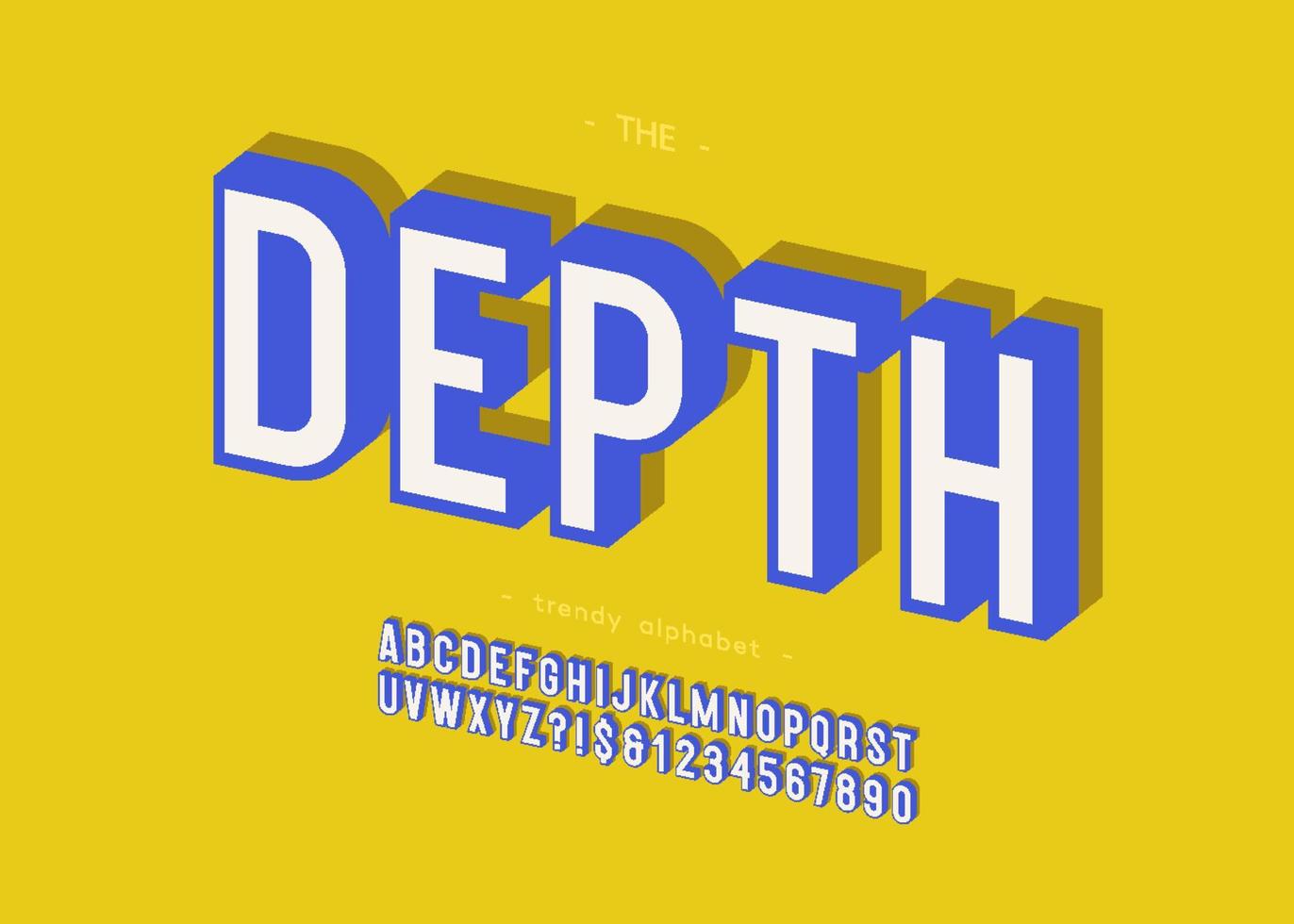 Vector depth colorful bold font 3d modern typography