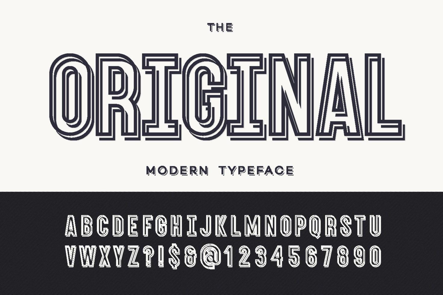 Original modern typeface vector
